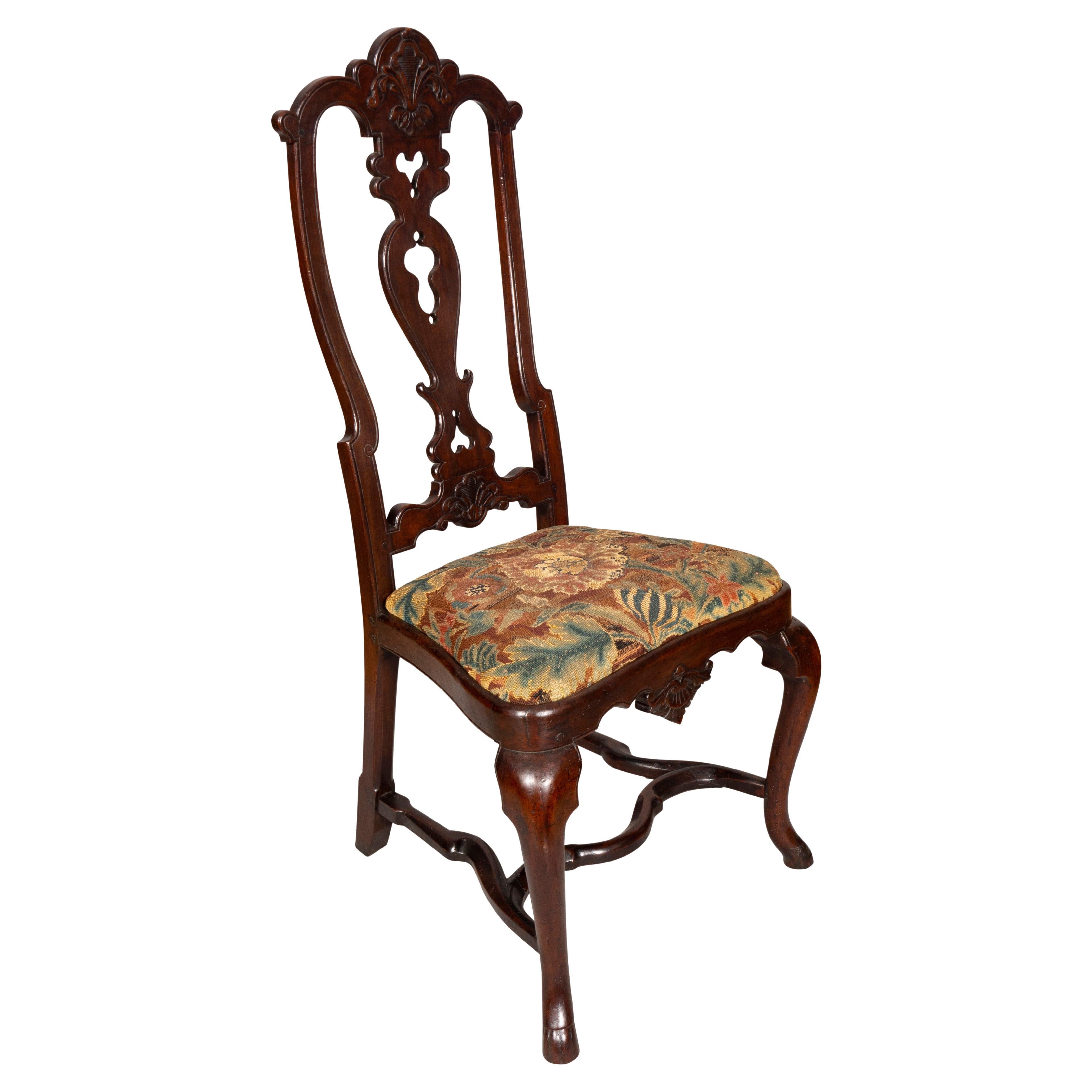 Flemish Baroque Walnut Side Chair For Sale