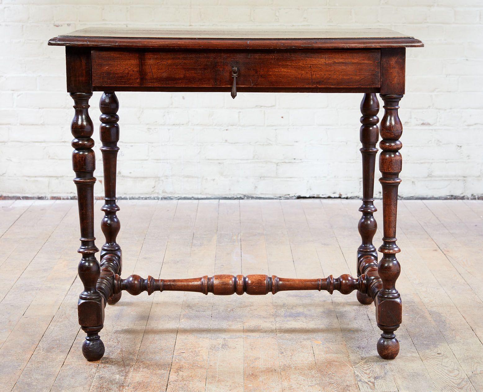 Flemish Baroque Walnut Side Table For Sale 4