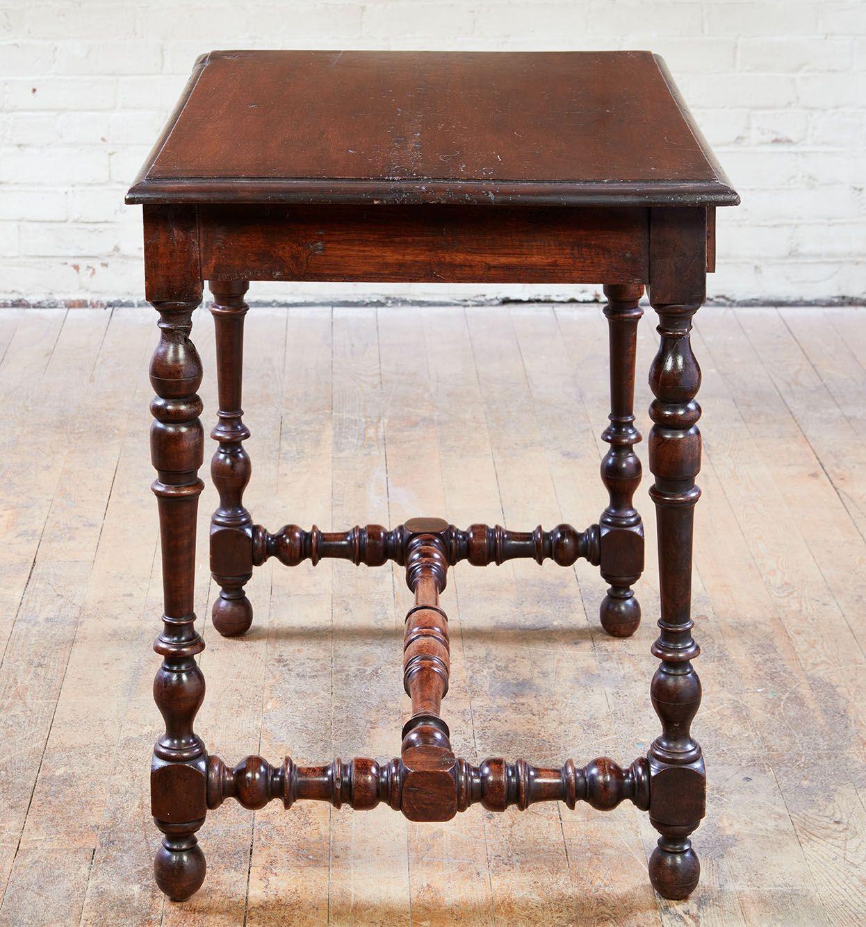 18th Century Flemish Baroque Walnut Side Table For Sale