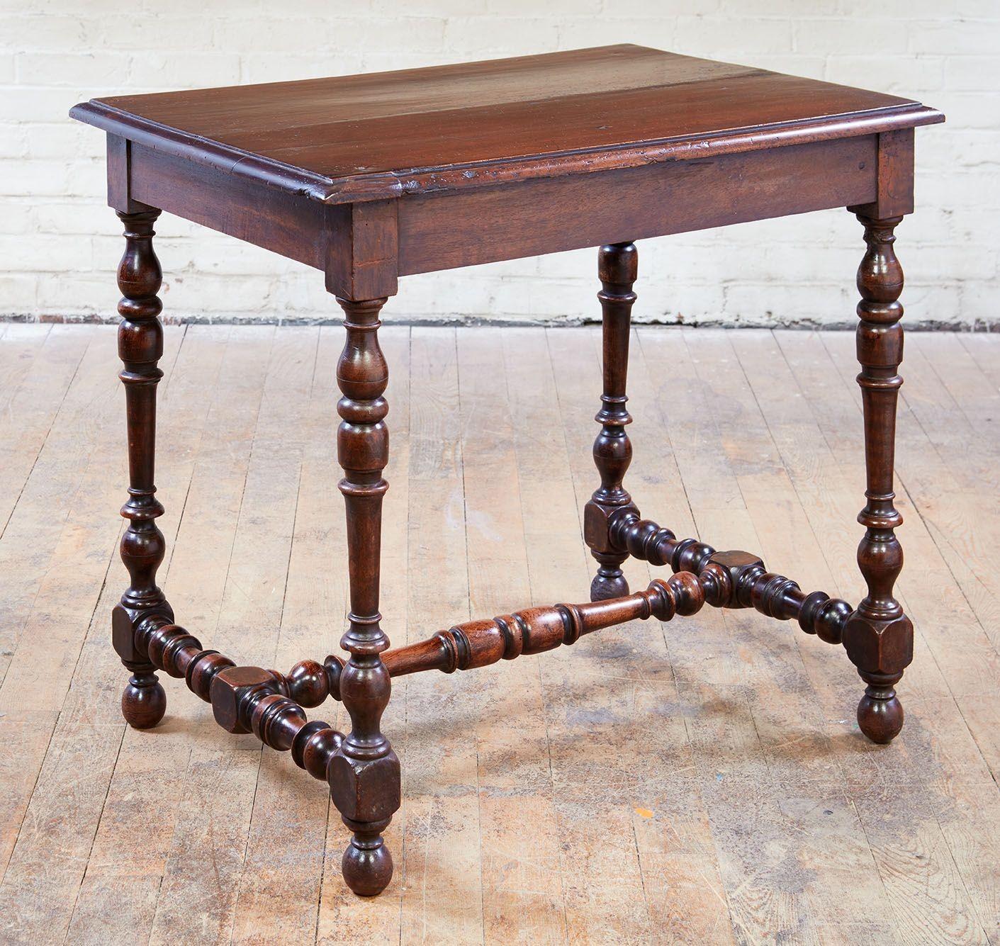 Flemish Baroque Walnut Side Table For Sale 1