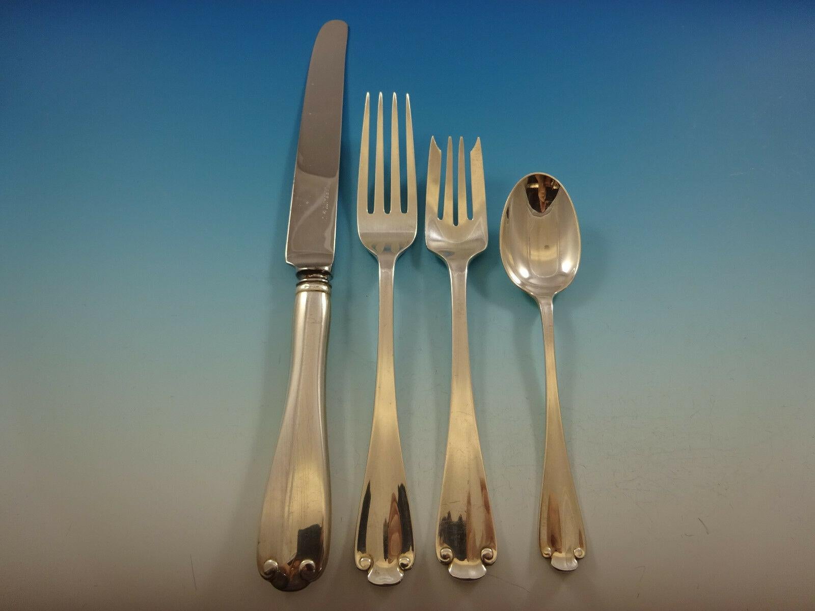 Flemish by Tiffany & Co. Sterling Silver Flatware Set 8 Service Dinner 92 Pieces In Excellent Condition For Sale In Big Bend, WI