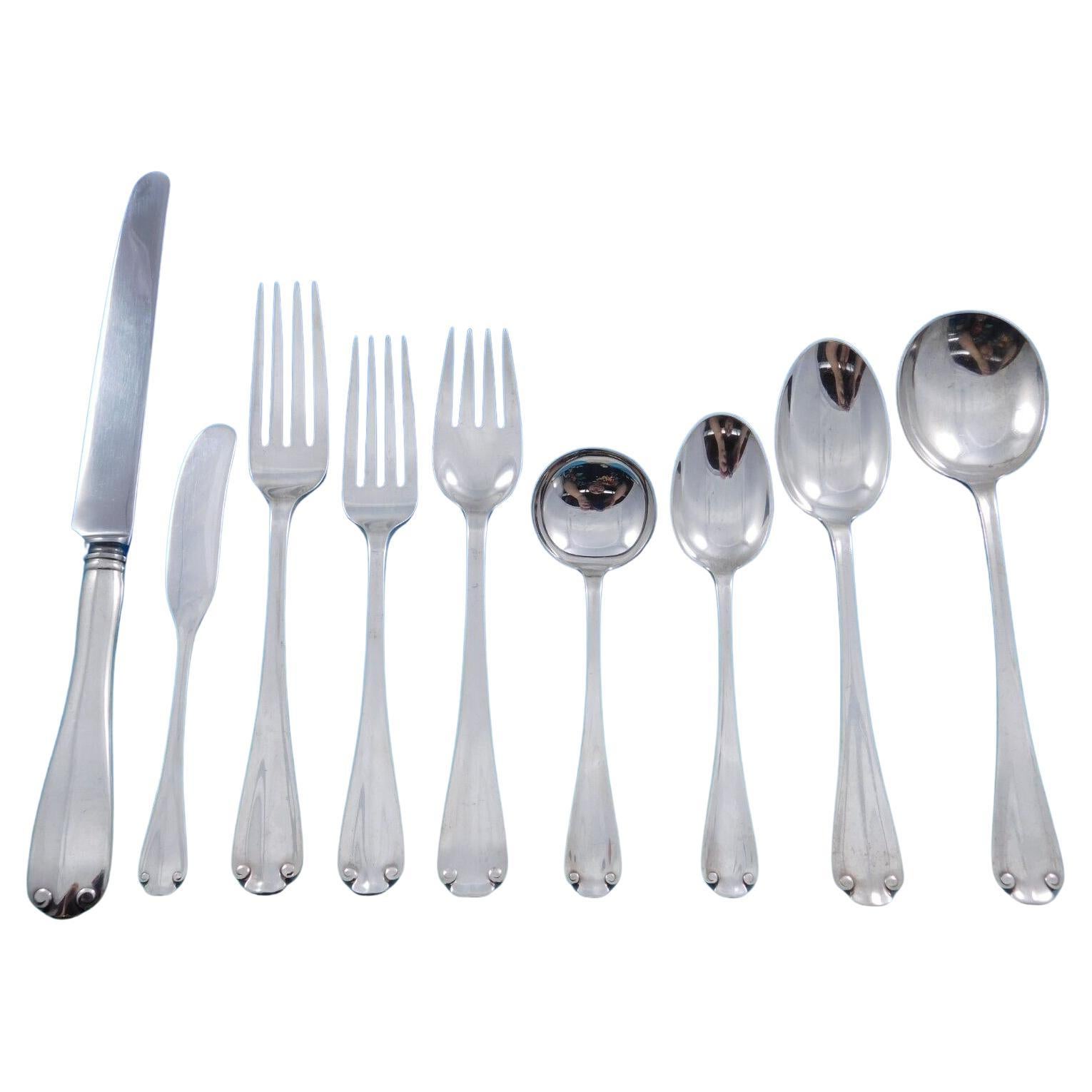 Flemish by Tiffany and Co Sterling Silver Flatware Set Service 76 pieces Dinner For Sale