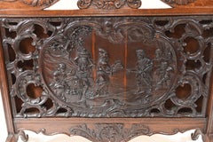Flemish Carved Fire Screen Divider Walnut 1880
