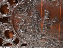 Flemish Carved Fire Screen Divider Walnut 1880
