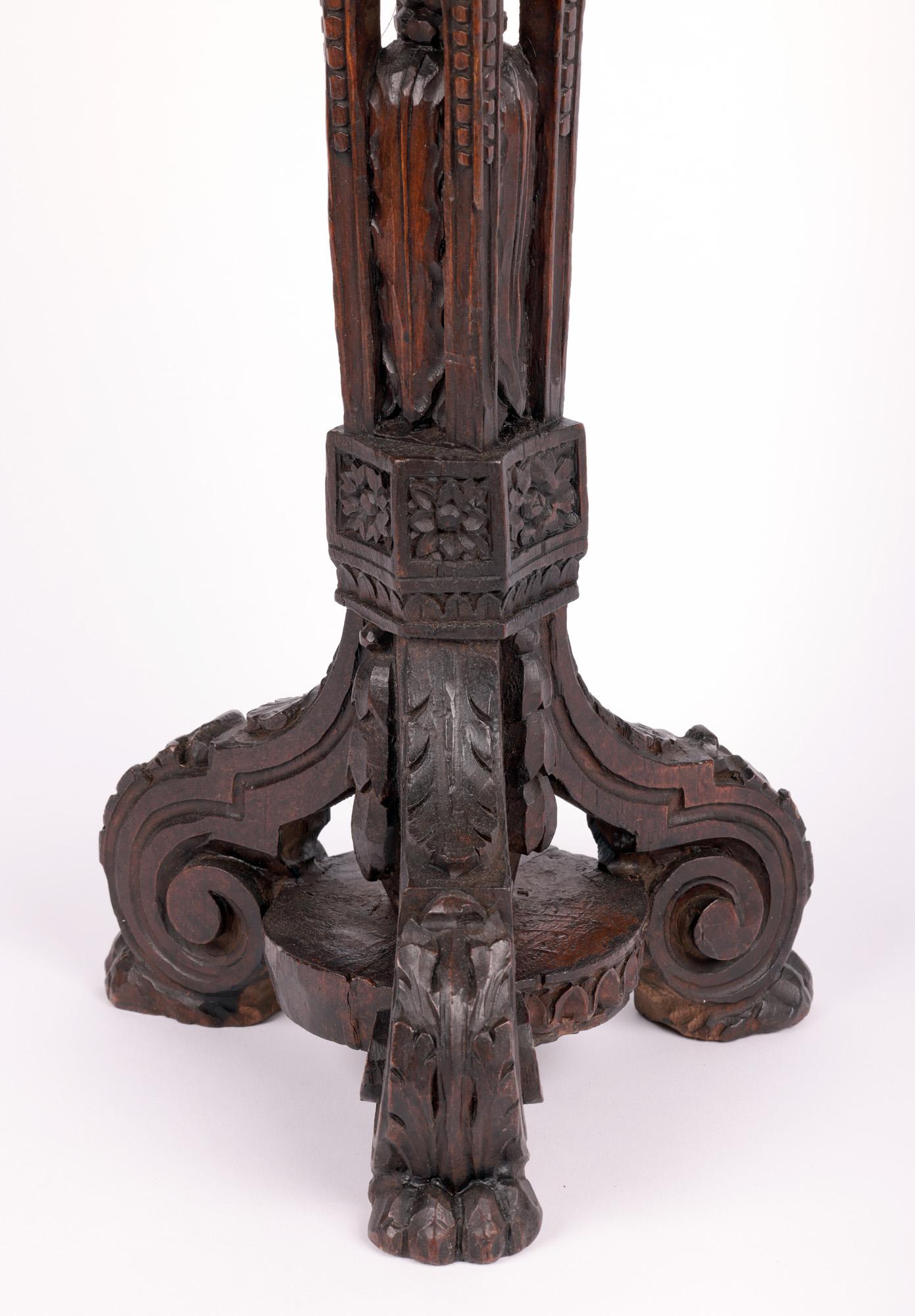 Dutch Flemish Carved Pricket Candlestick with Putti Late 16th or Early 17th Century For Sale