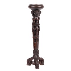Flemish Carved Pricket Candlestick with Putti Late 16th or Early 17th Century