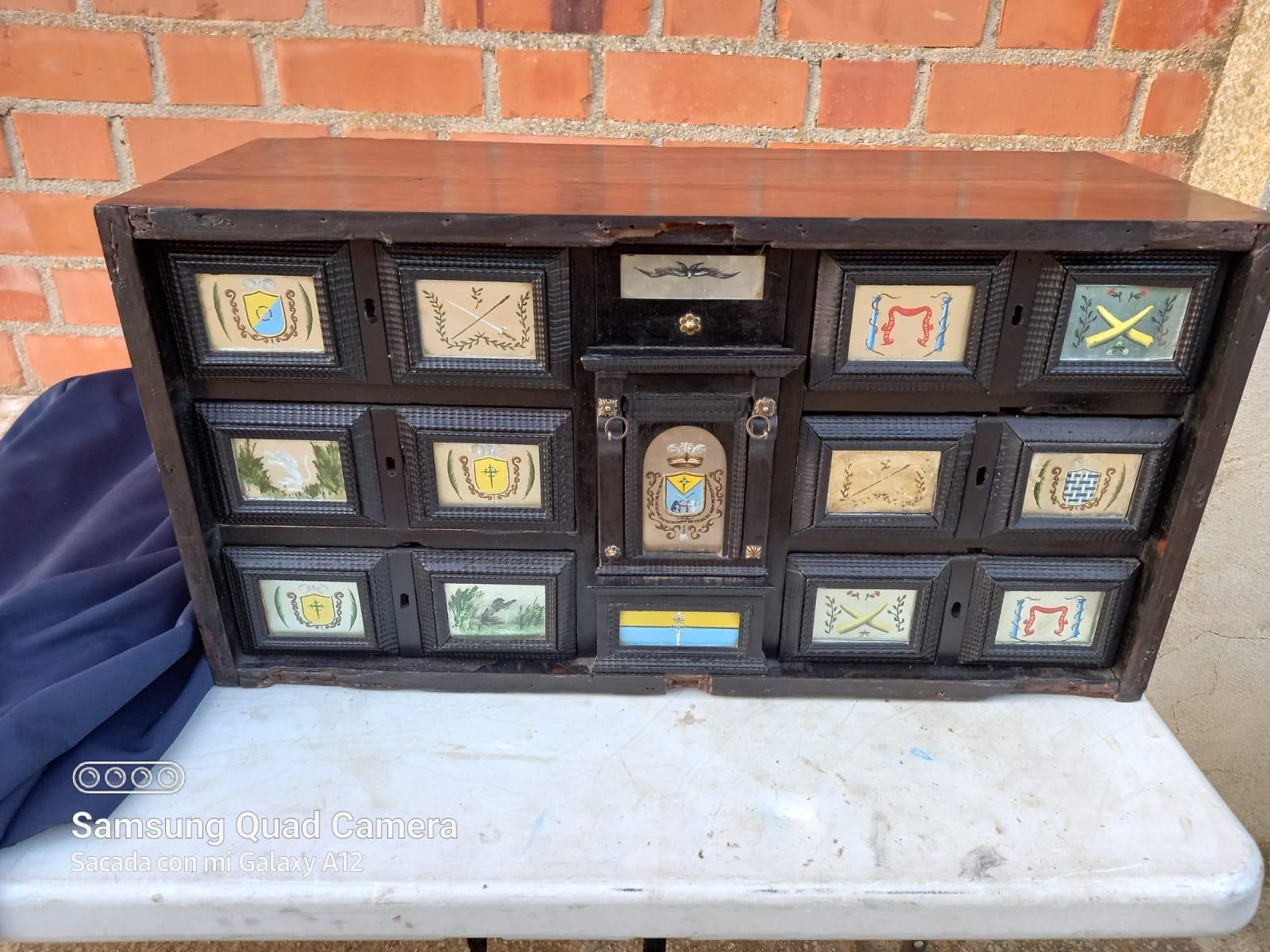 Baroque Flemish Coin Cabinet 17th Century For Sale