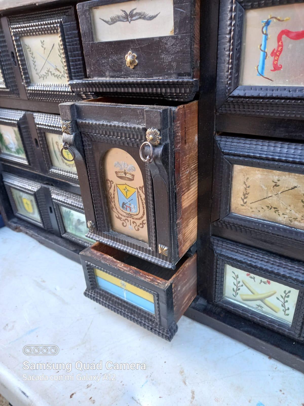 18th Century and Earlier Flemish Coin Cabinet 17th Century For Sale