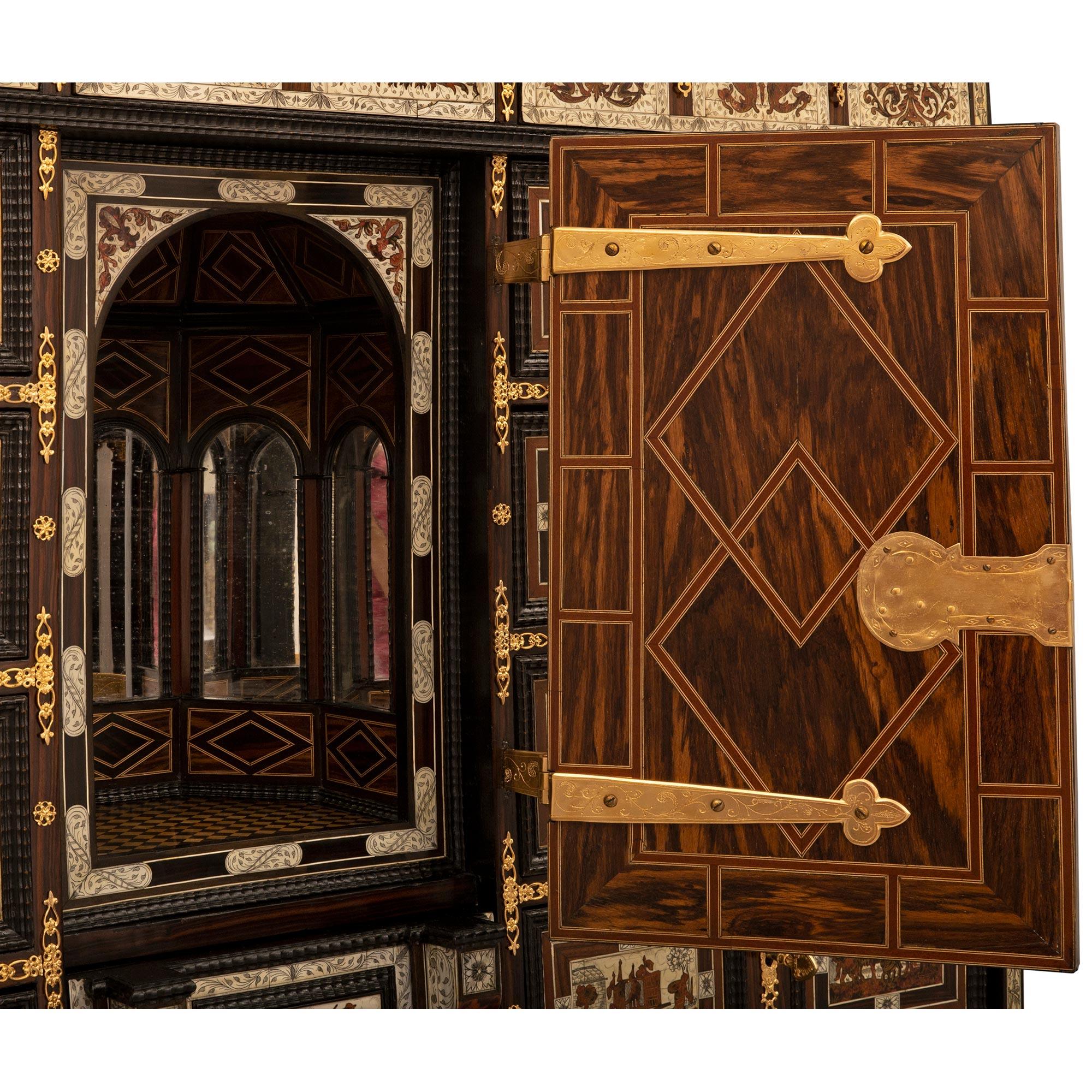 Flemish Early 19th Century Rosewood, Mahogany, Ebony, & Ormolu Specimen Cabinet For Sale 4