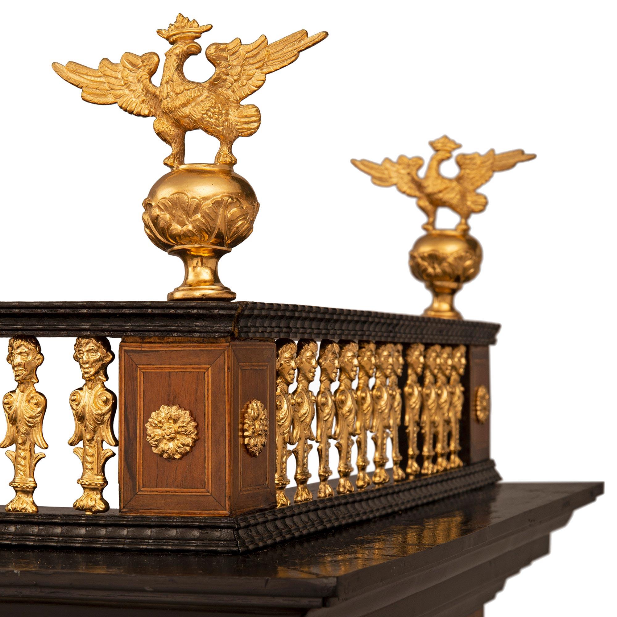 Flemish Early 19th Century Rosewood, Mahogany, Ebony, & Ormolu Specimen Cabinet For Sale 2