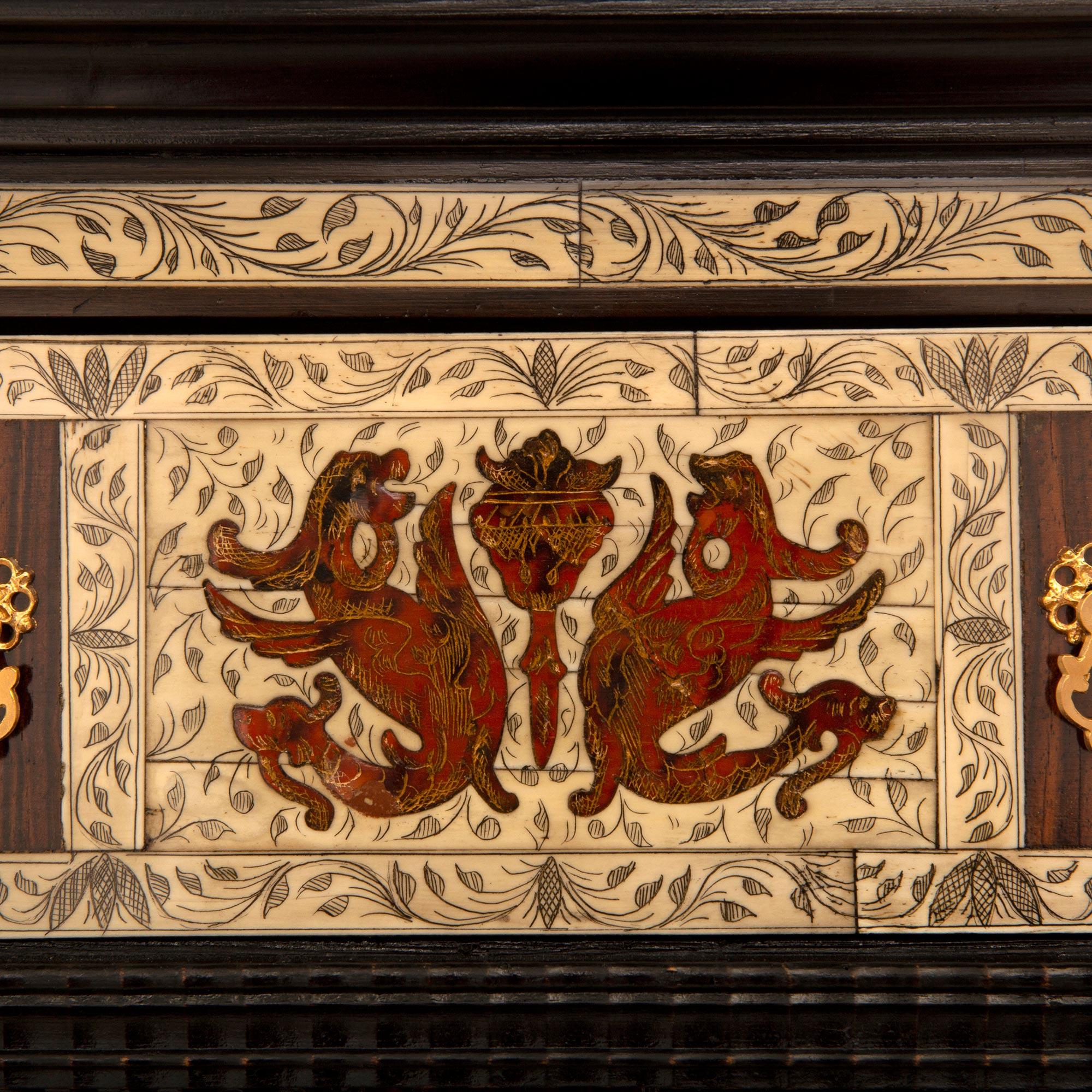 Flemish Early 19th Century Rosewood, Mahogany, Ebony, & Ormolu Specimen Cabinet For Sale 3