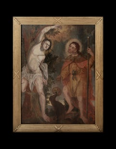 Saint Sebastian And Saint Roch, Flemish / German School - Oil On Panel