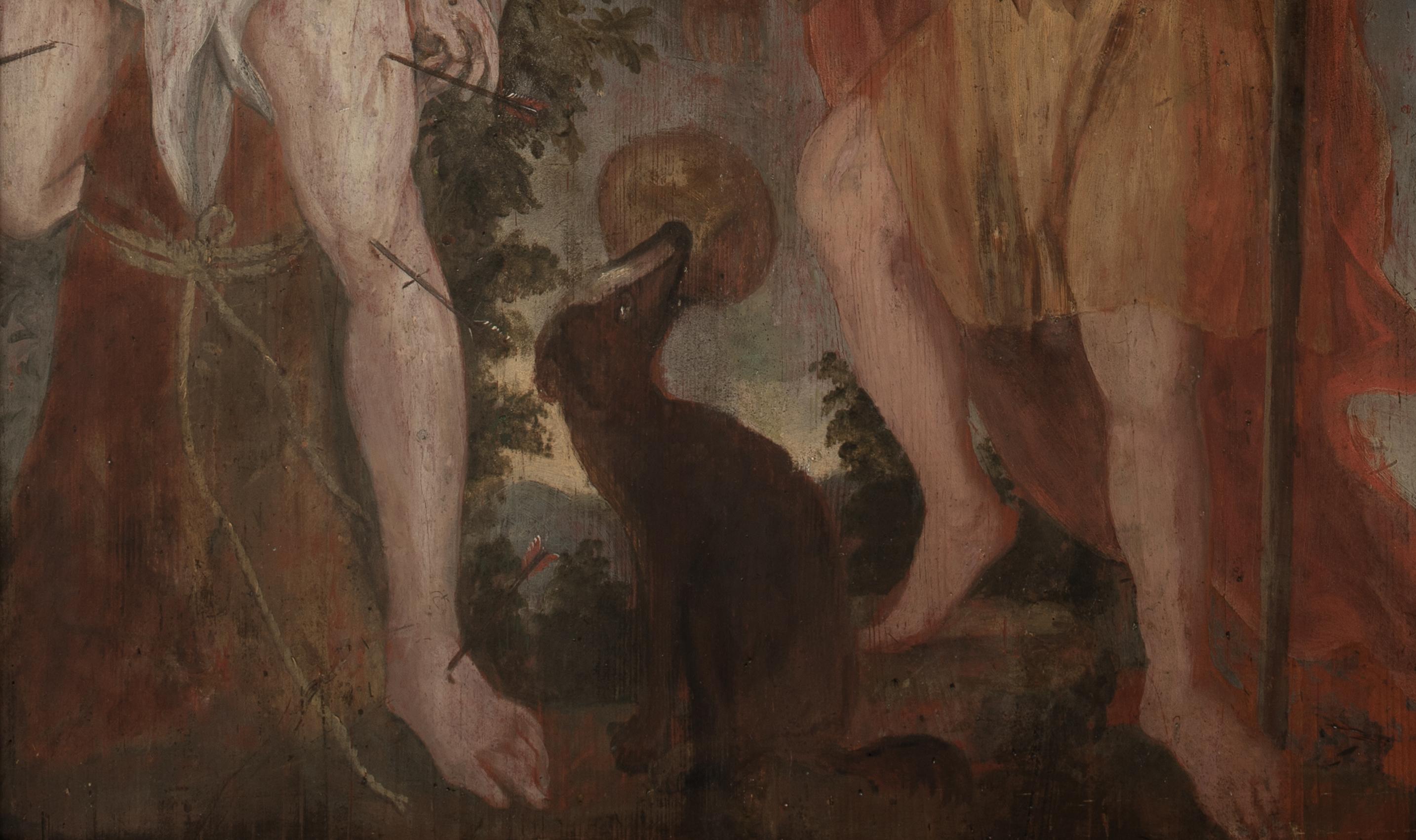 Saint Sebastian And Saint Roch, Flemish / German School - Oil On Panel For Sale 1