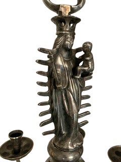 Flemish Gothic Six Light Silver Plated Chandelier