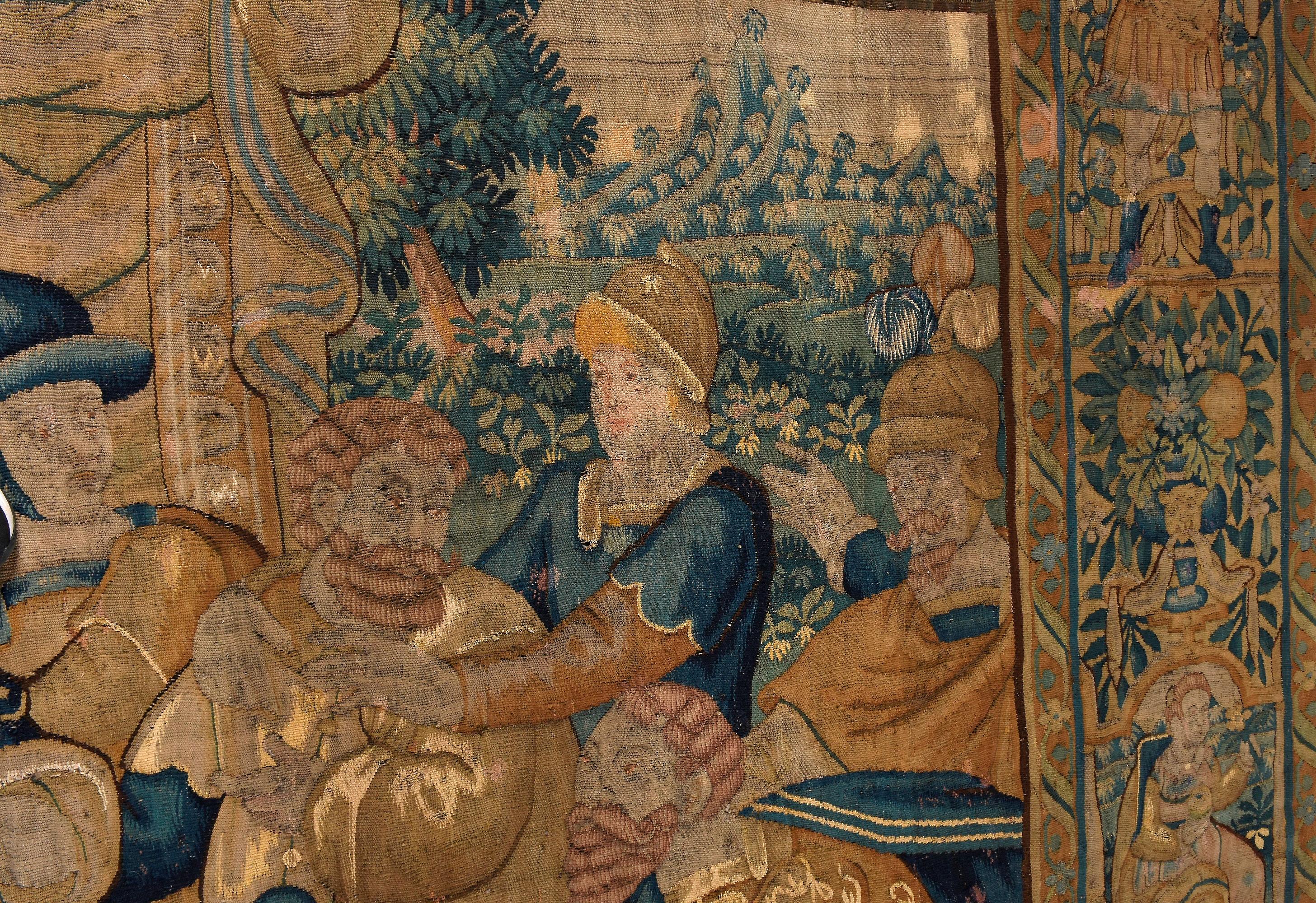 The Flemish Historical Tapestry aus dem 16./17. Jahrhundert im Zustand „Gut“ im Angebot in Marbella, ES