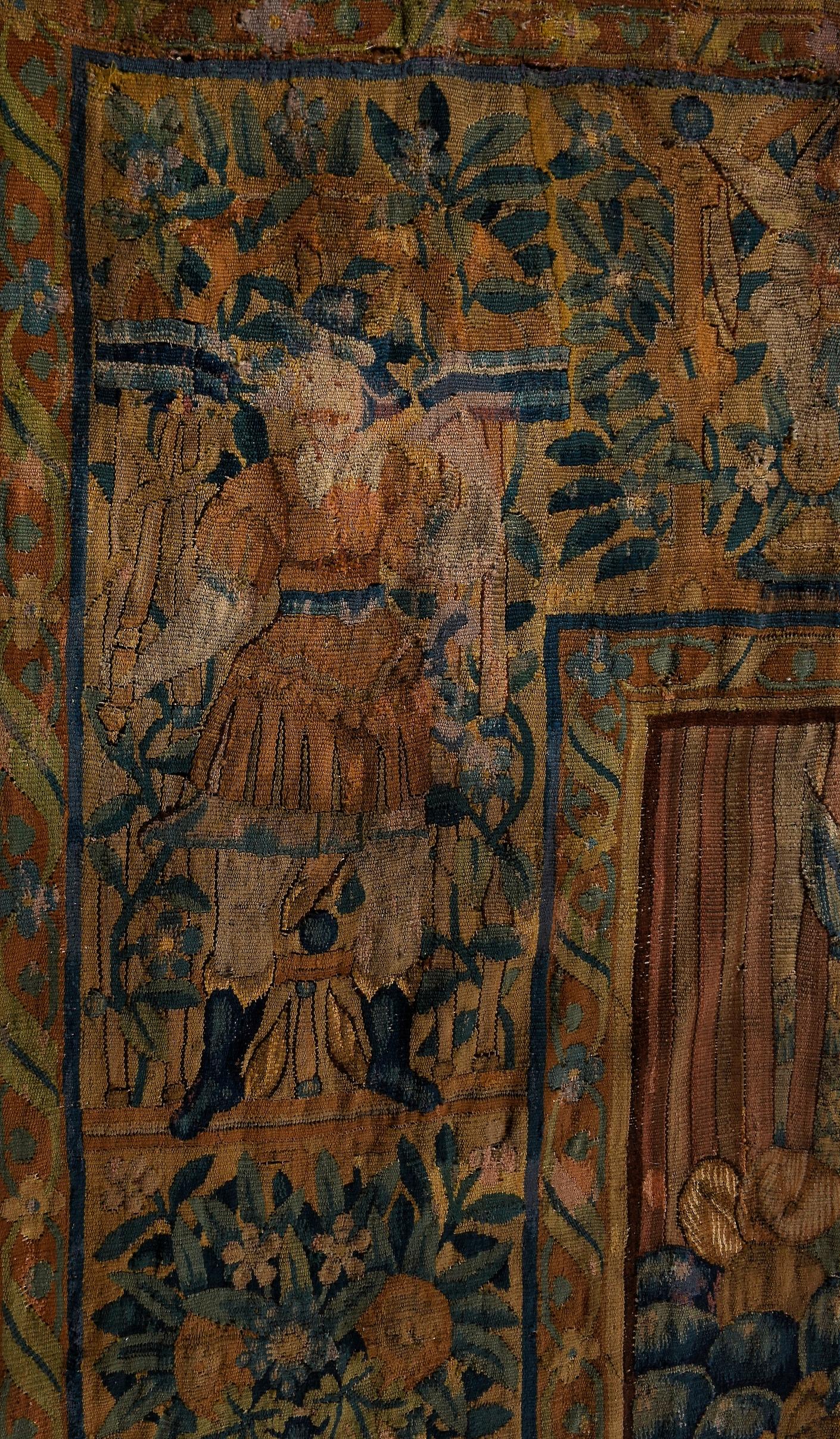 The Flemish Historical Tapestry aus dem 16./17. Jahrhundert (Wolle) im Angebot