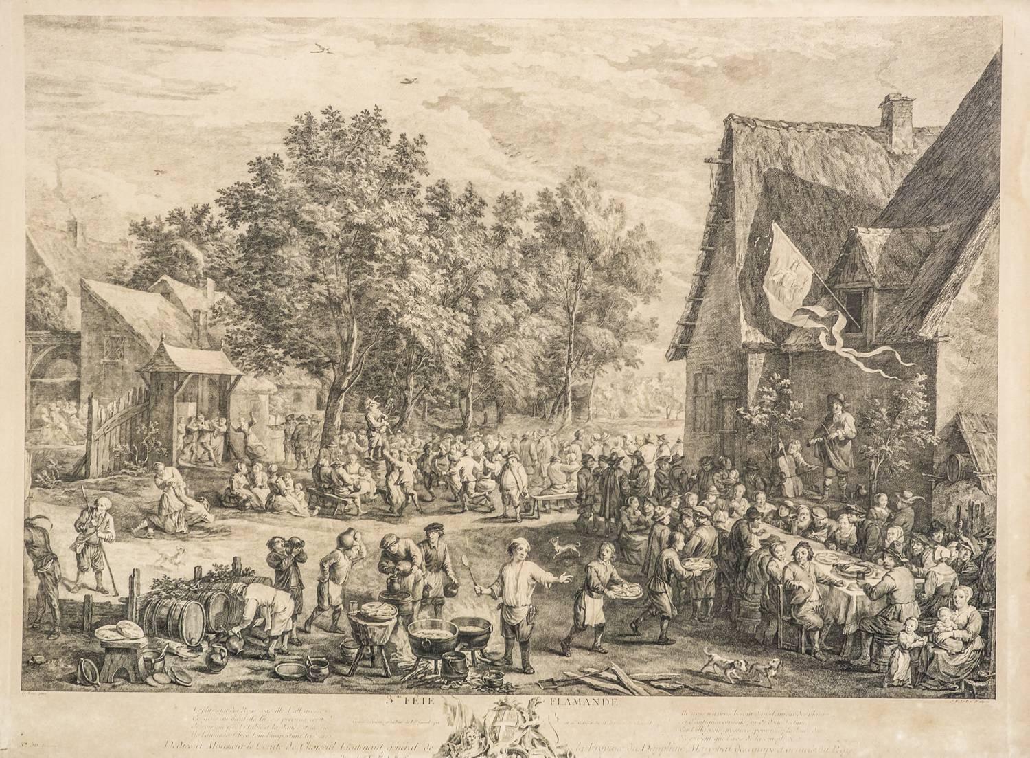 Flemish Holiday, 18th Century Print In Good Condition In Opole, PL