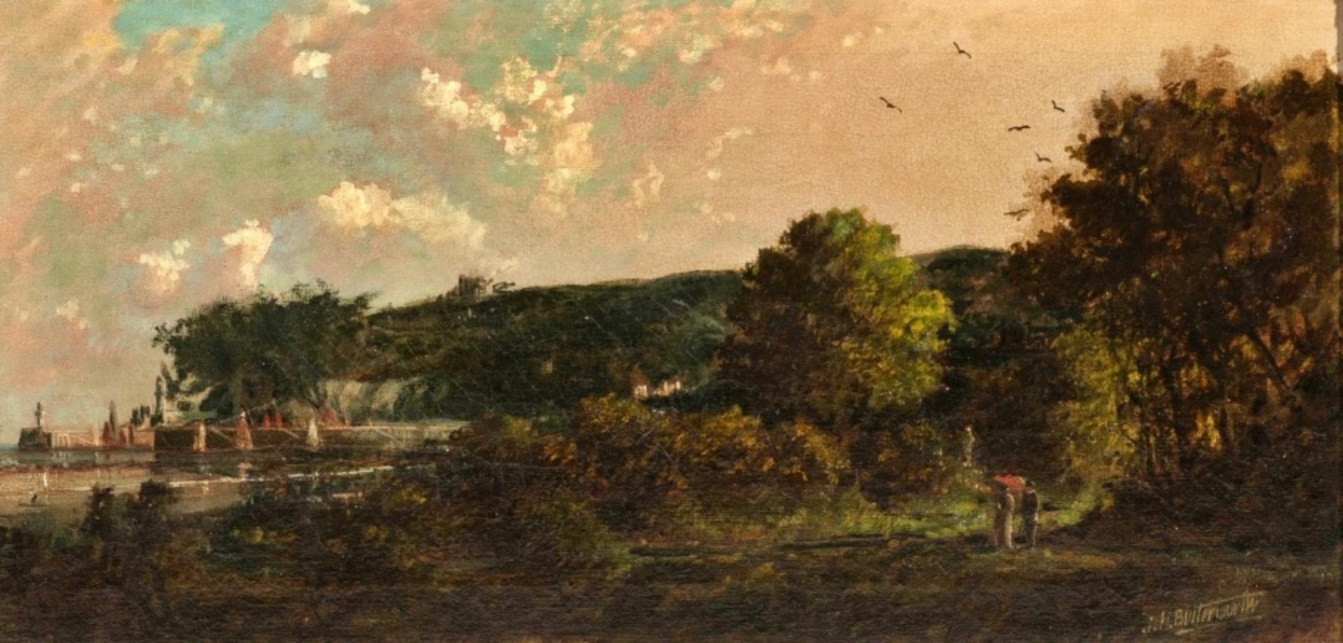 Oiled Flemish Landscape 19th Century Signed