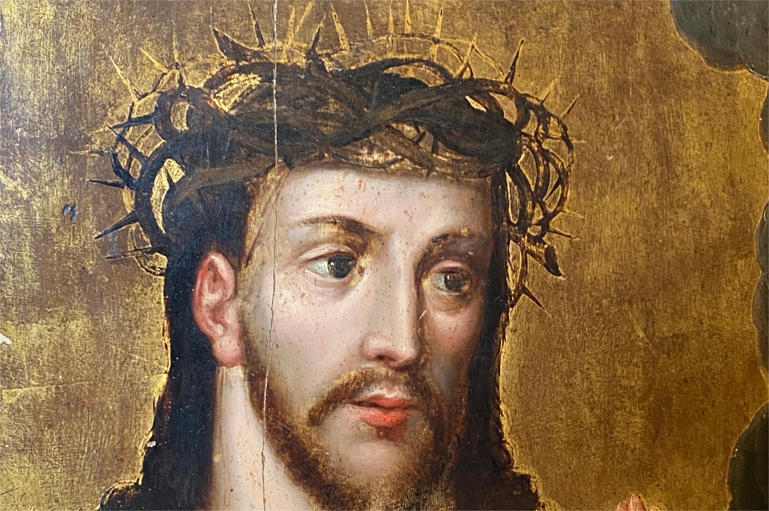 Belgian Flemish Late 15th Century Painting of Christ
