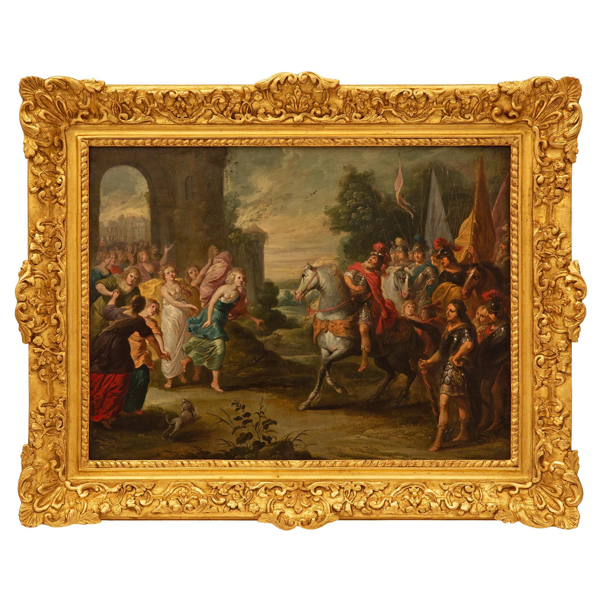 Peinture à l'huile sur toile flamande de la fin du XVIIe siècle/début du XVIIIe siècle