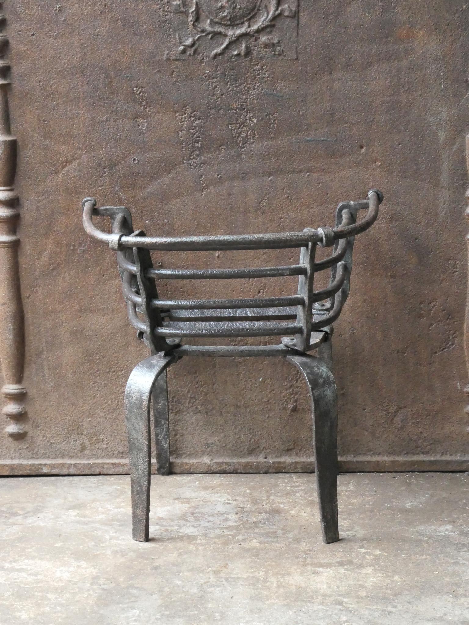 Forged Flemish Louis XIV Period Fireplace Grate or Fire Grate, 17th Century For Sale