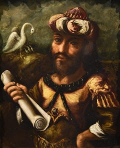 Portrait Alchemist Flemish school 17th Century Paint Oil on table Old master