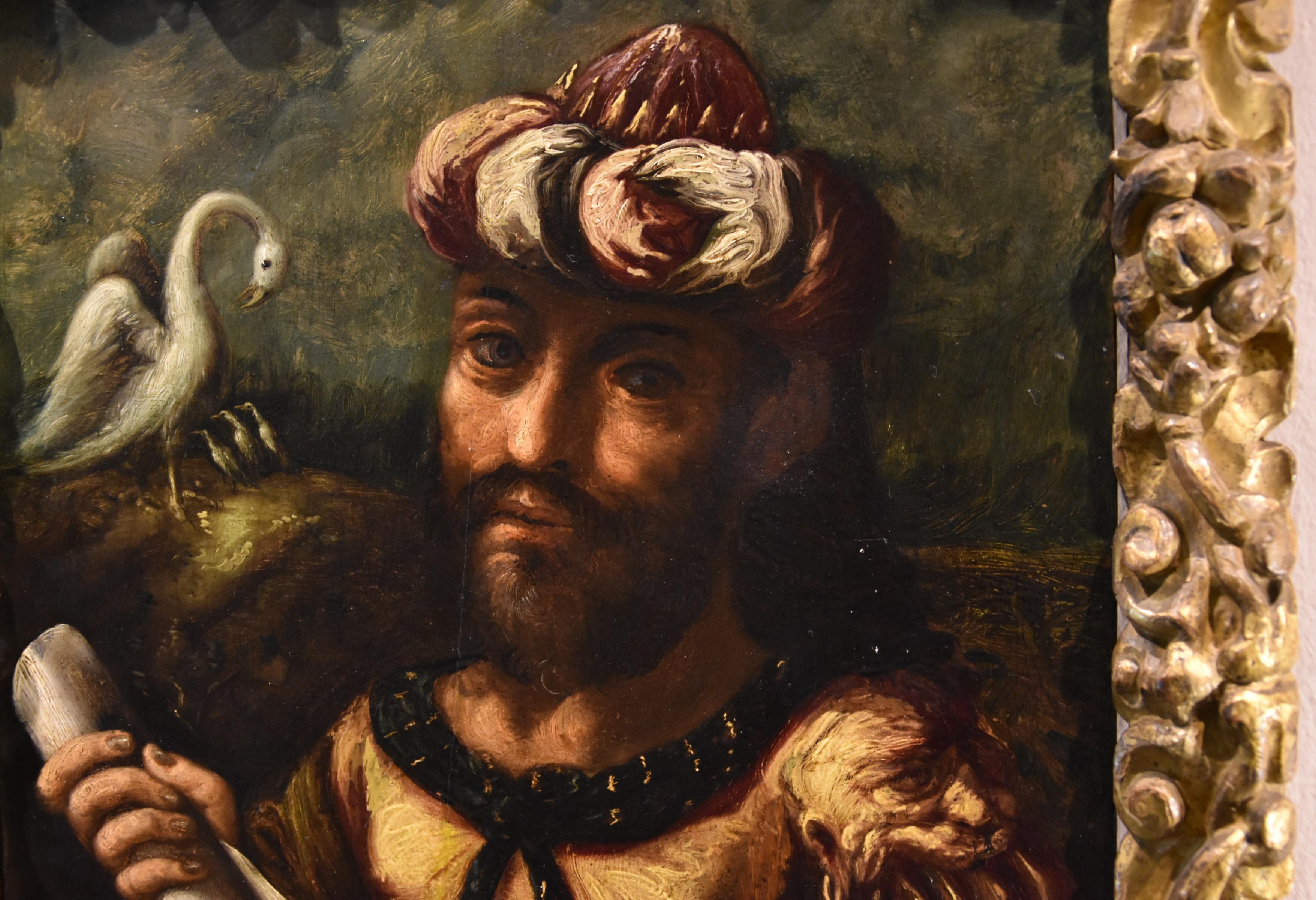 Ritratto Alchimista Scuola fiamminga, 17th Century Dipinto Olio su tavola Vecchio maestro in vendita 1