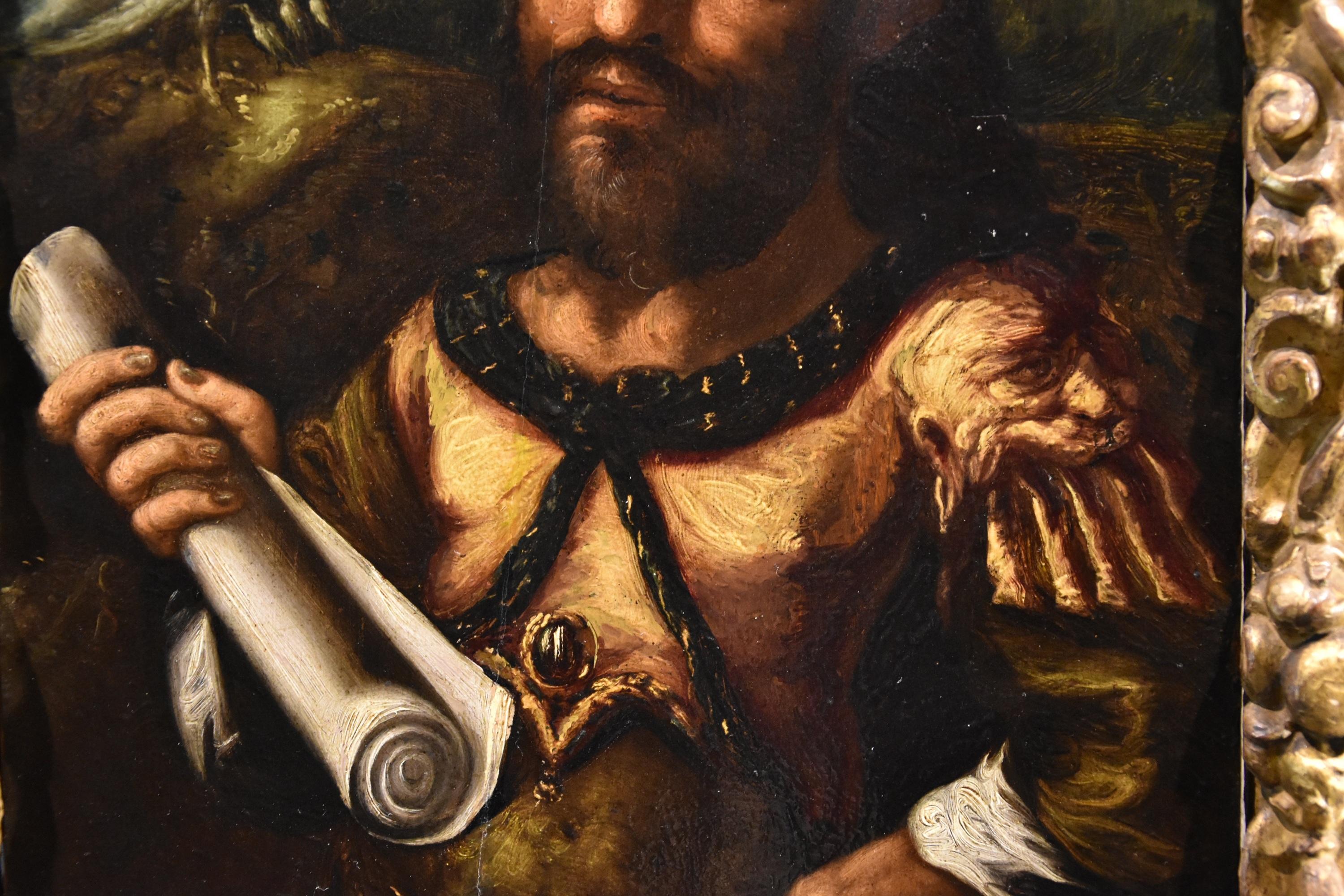 Ritratto Alchimista Scuola fiamminga, 17th Century Dipinto Olio su tavola Vecchio maestro in vendita 2