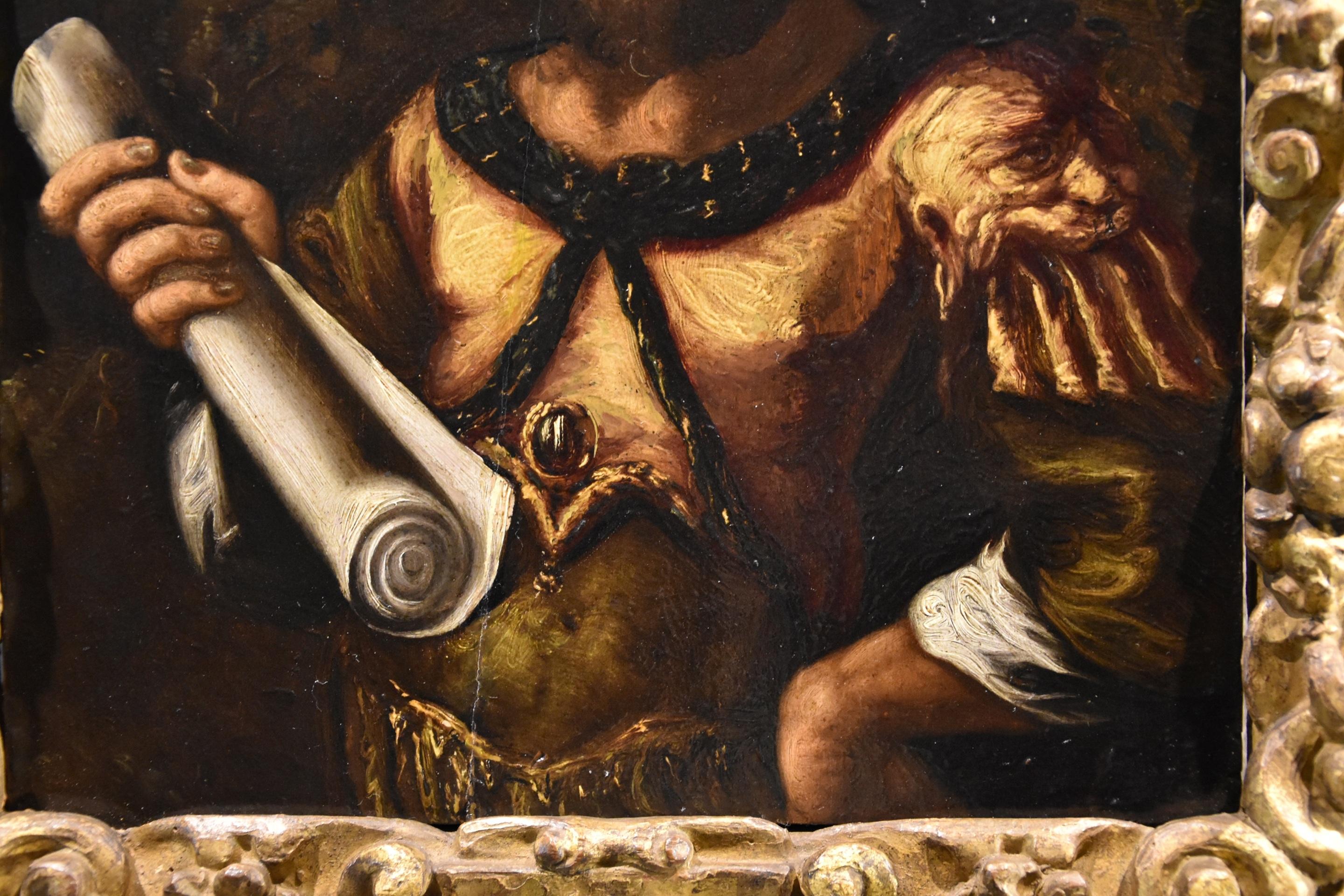 Ritratto Alchimista Scuola fiamminga, 17th Century Dipinto Olio su tavola Vecchio maestro in vendita 3