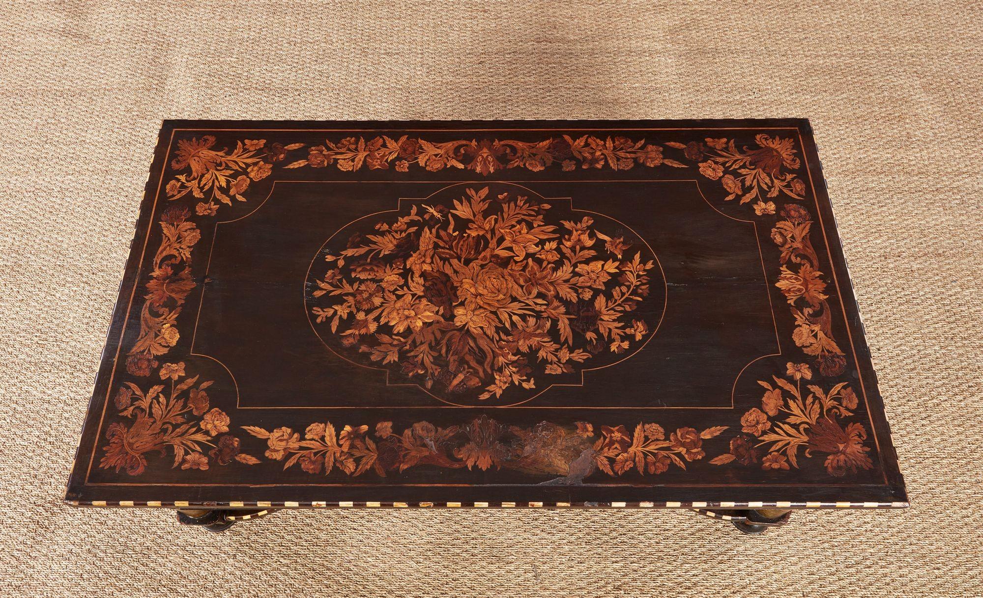 Belgian Flemish Marquetry Coffee Table For Sale