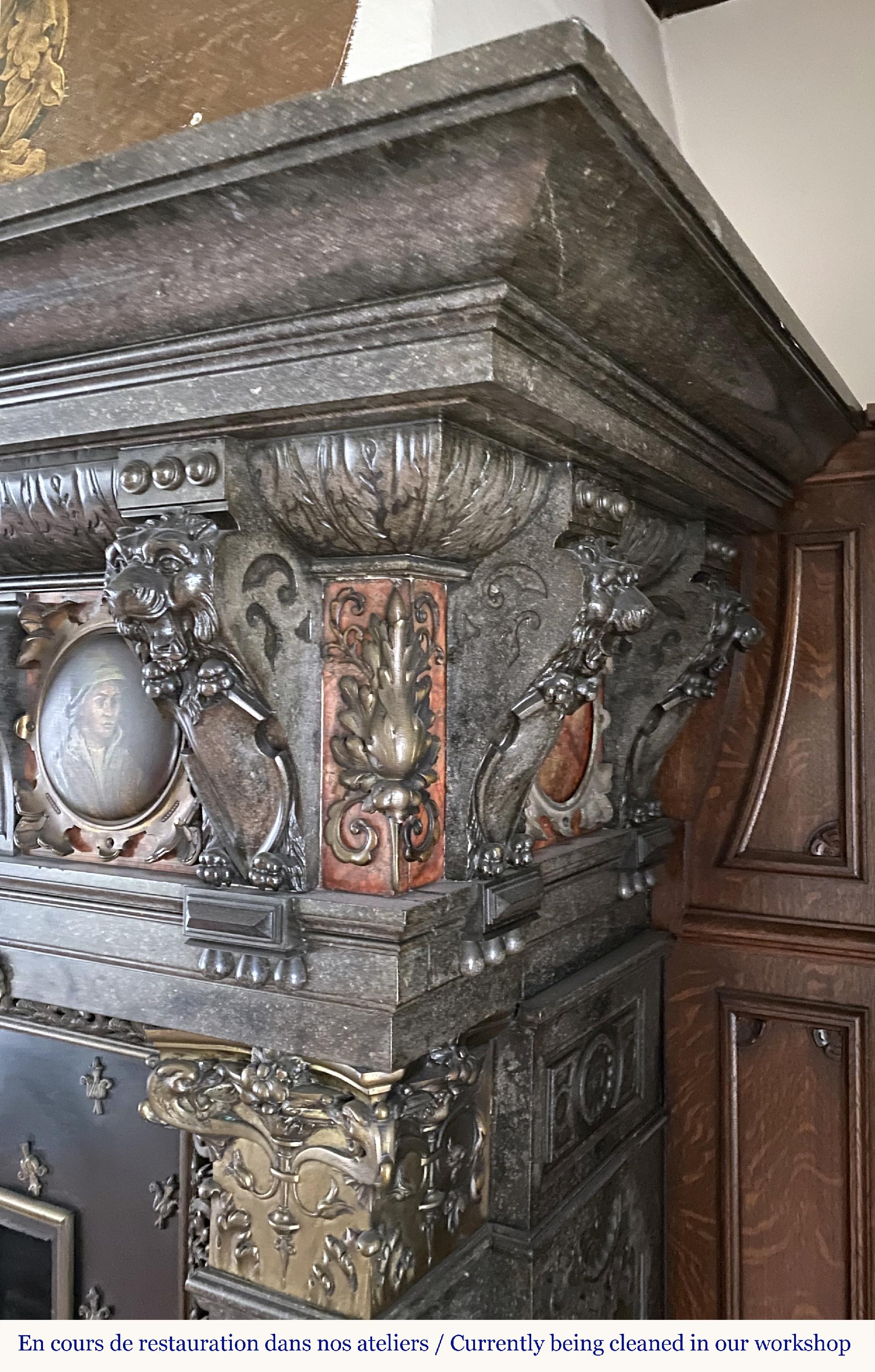 19th Century Flemish Neo-Renaissance Style Fireplace For Sale
