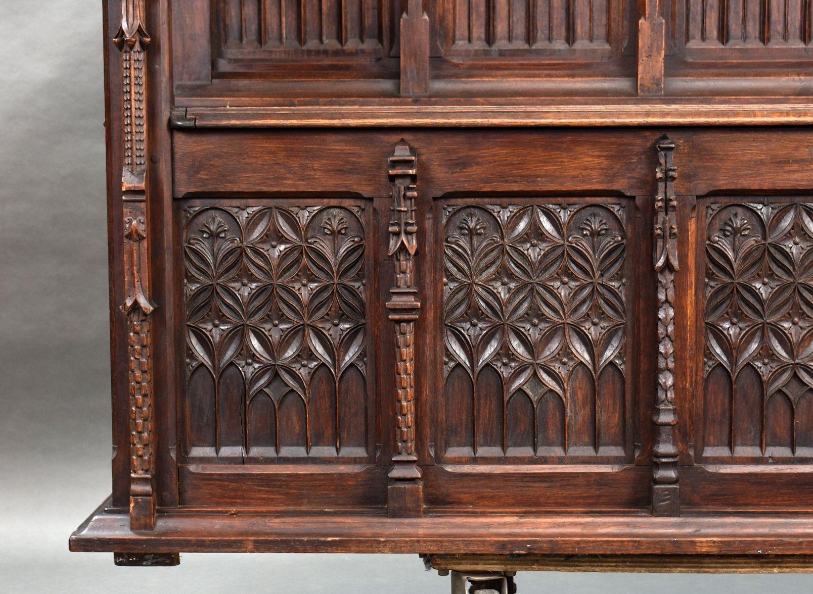Flemish Oak Carved Settle/bench For Sale 10