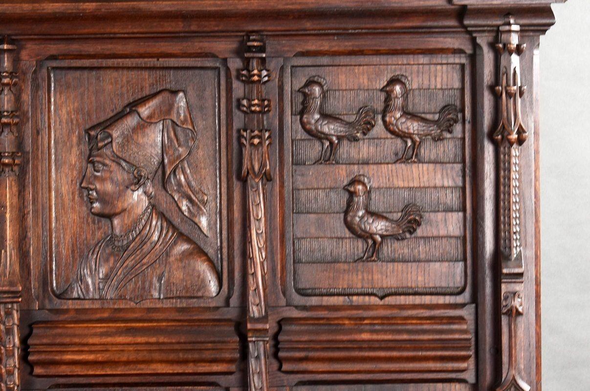 Flemish Oak Carved Settle/bench For Sale 13