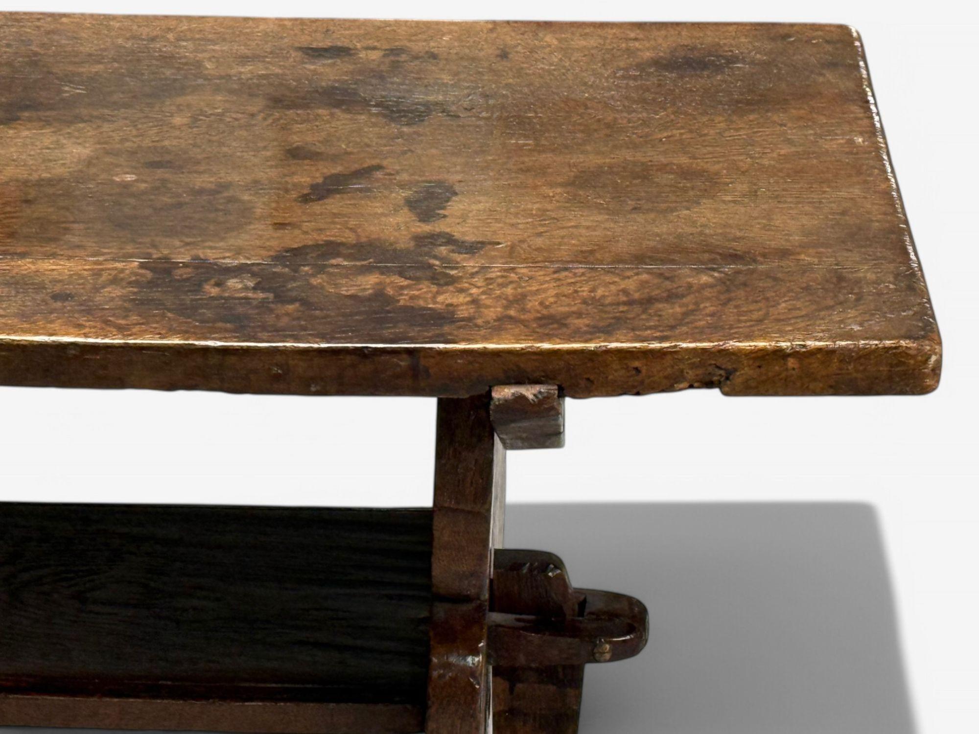18th Century and Earlier Flemish, Oak, Rustic Side or Console Table, Belgium, 17th C. For Sale
