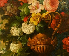Flämisches Ölgemälde Blumenstillleben Antike Art 1900