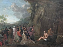 Large 17th Century Flemish Old Master Oil Painting Resurrection of Lazarus