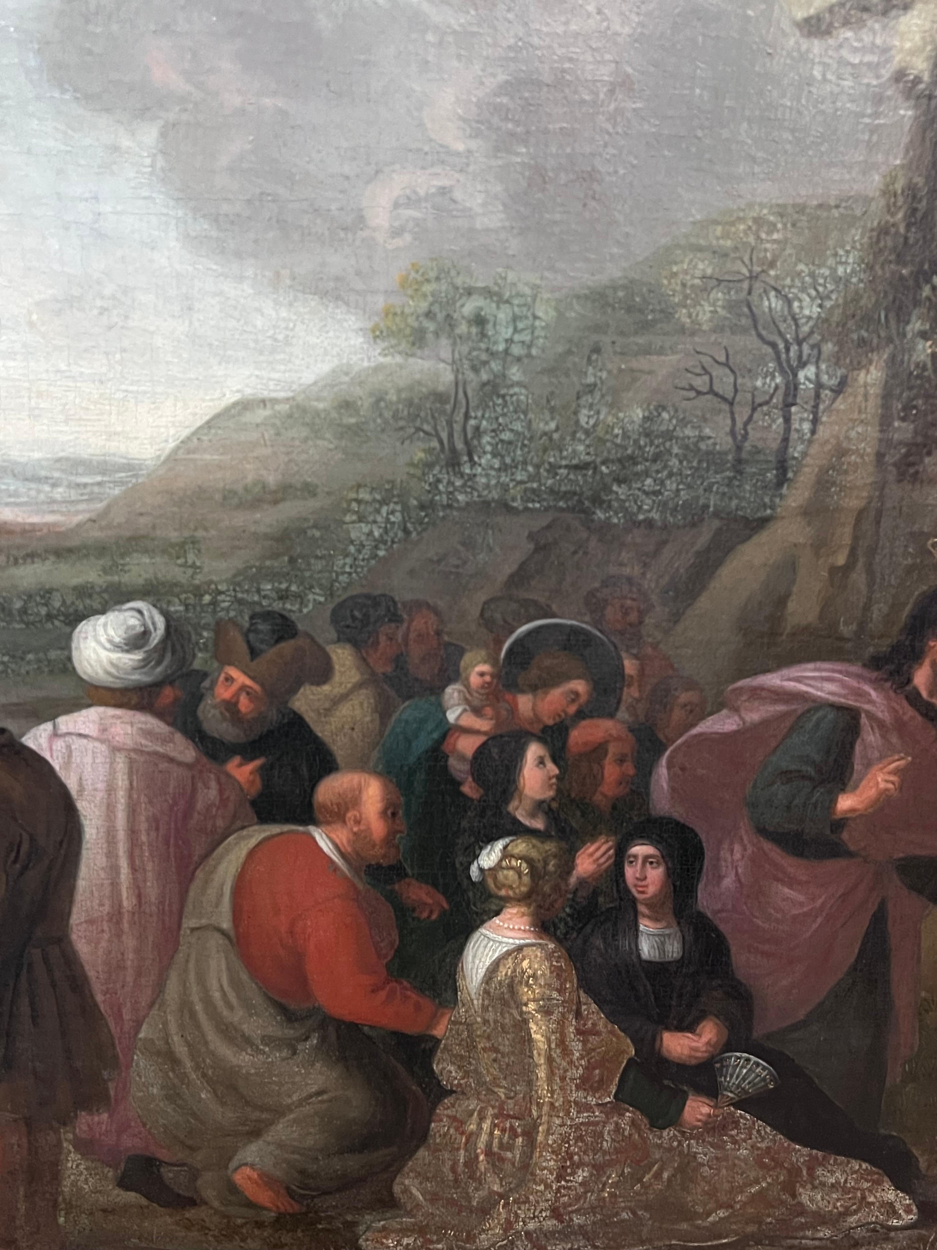 Große 17. Jahrhundert Flemish Old Master Ölgemälde Resurrection von Lazarus im Angebot 2