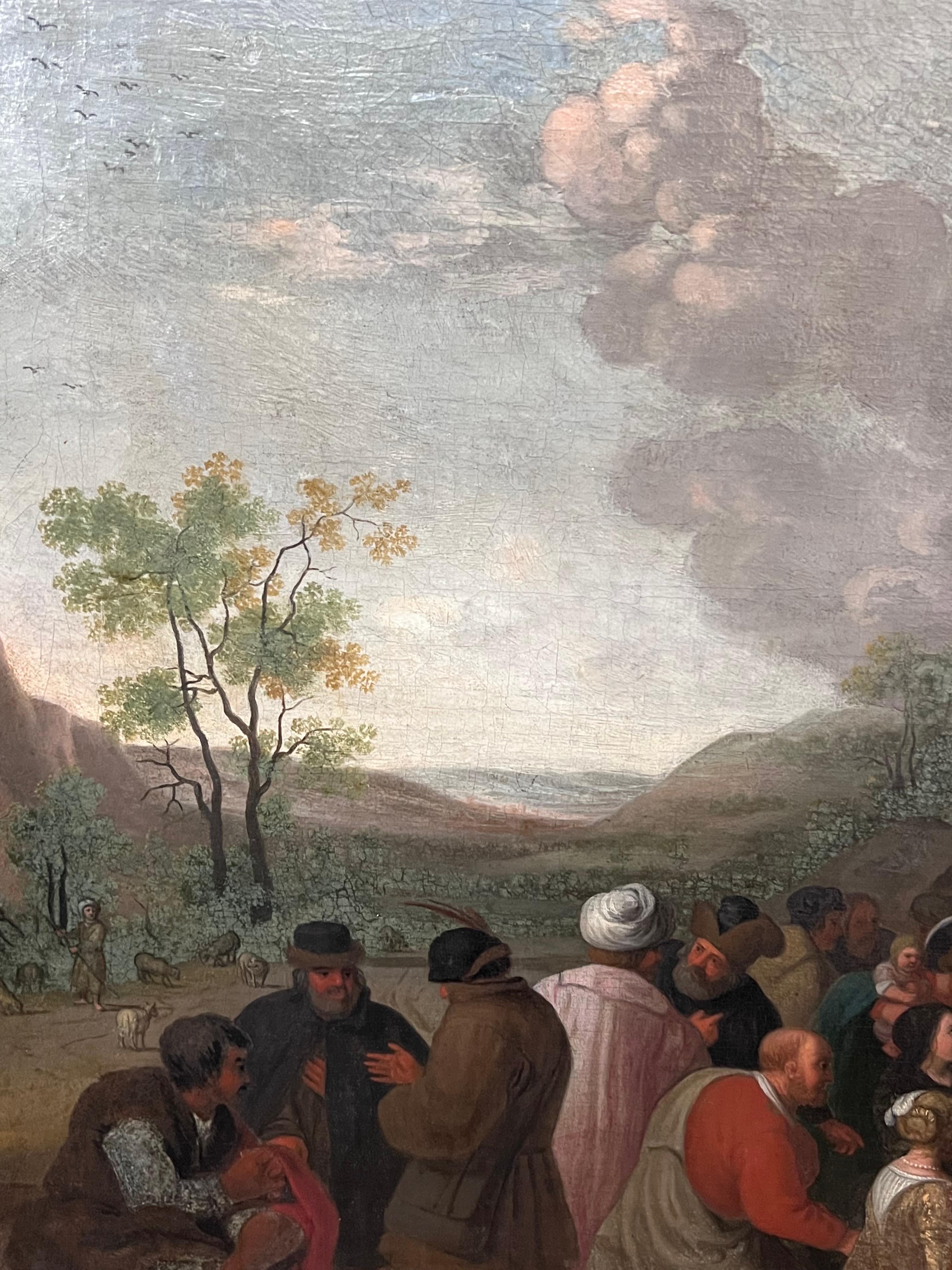 Große 17. Jahrhundert Flemish Old Master Ölgemälde Resurrection von Lazarus im Angebot 4