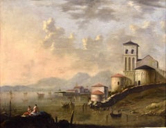 Landscape See Paint Oil on canvas Flemish Old master 18th Century Italian Art