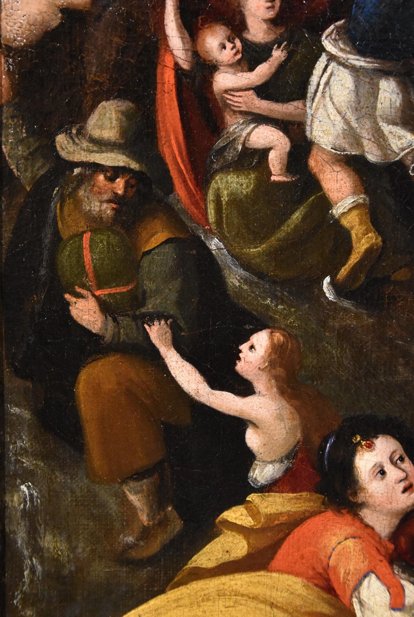 Universal Deluge Flemish Paint Oil on canvas Old master 17th Century Landscape For Sale 8