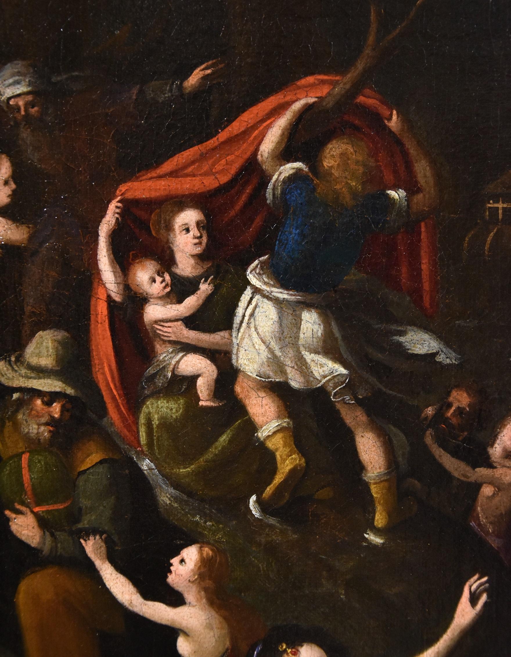 Universal Deluge Flemish Paint Oil on canvas Old master 17th Century Landscape For Sale 9