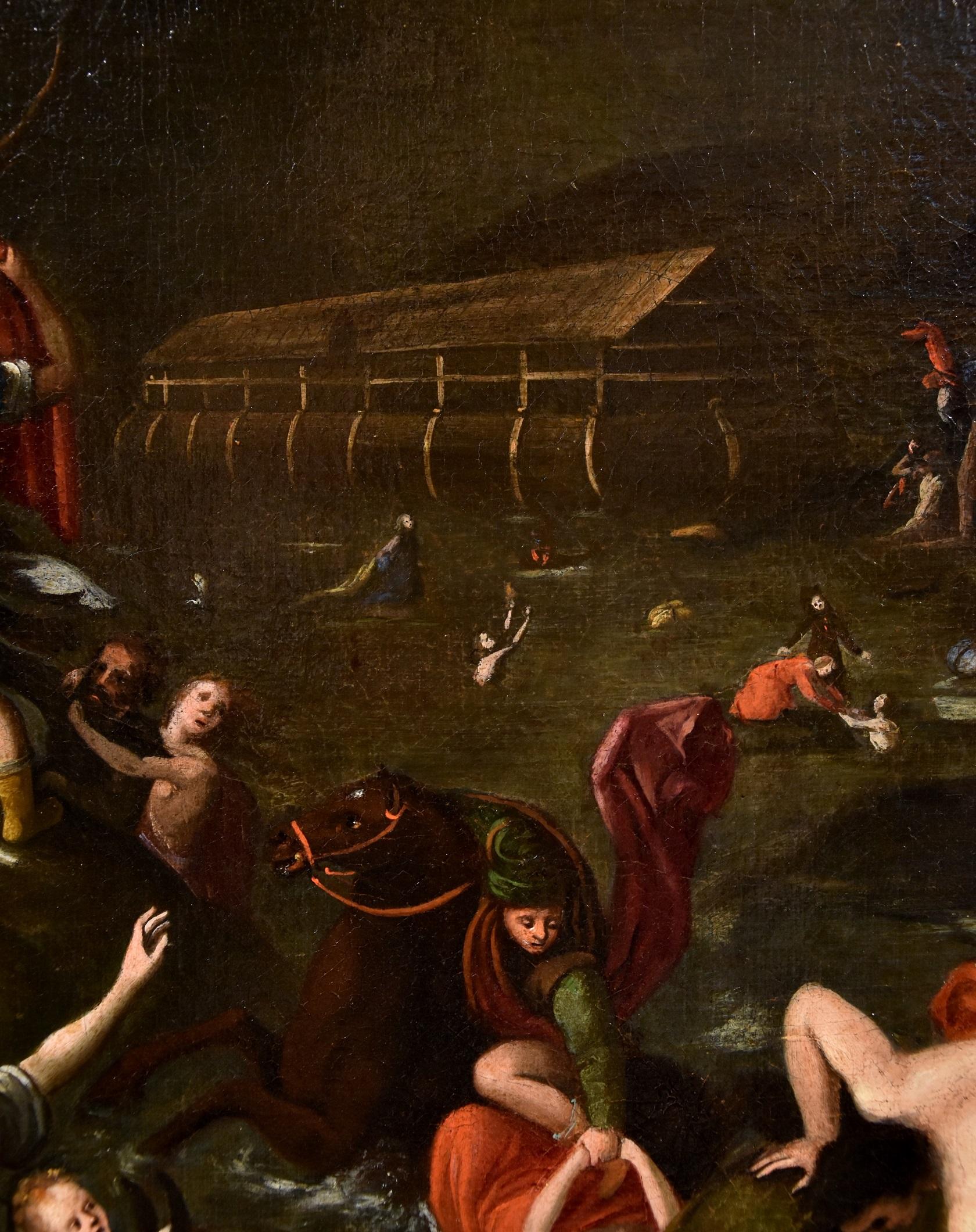Universal Deluge Flemish Paint Oil on canvas Old master 17th Century Landscape For Sale 10