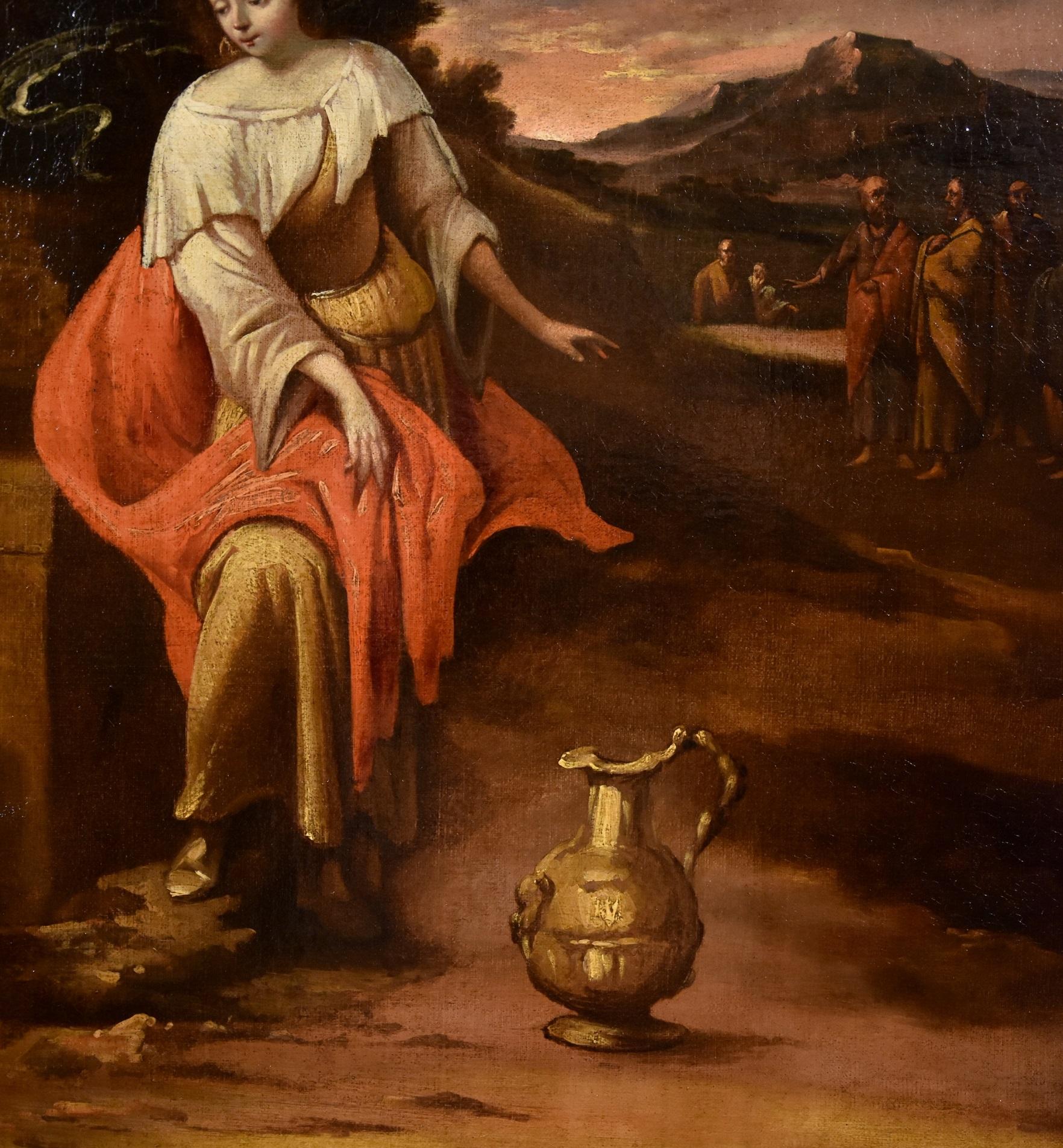 Peinture du Christ Samaritain Huile sur toile Peinture à l'huile sur toile Peintre flamand 17ème siècle 8