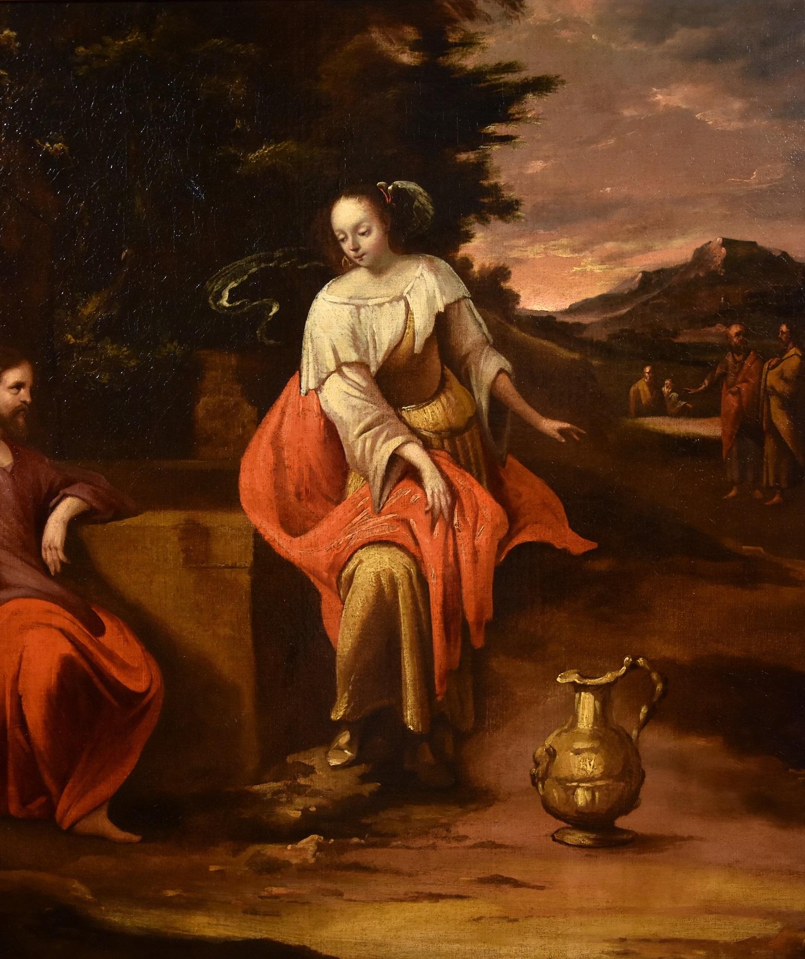 Christ Samaritan Paint Oil on canvas Oil on canvas Flemish Painter 17th Century 2