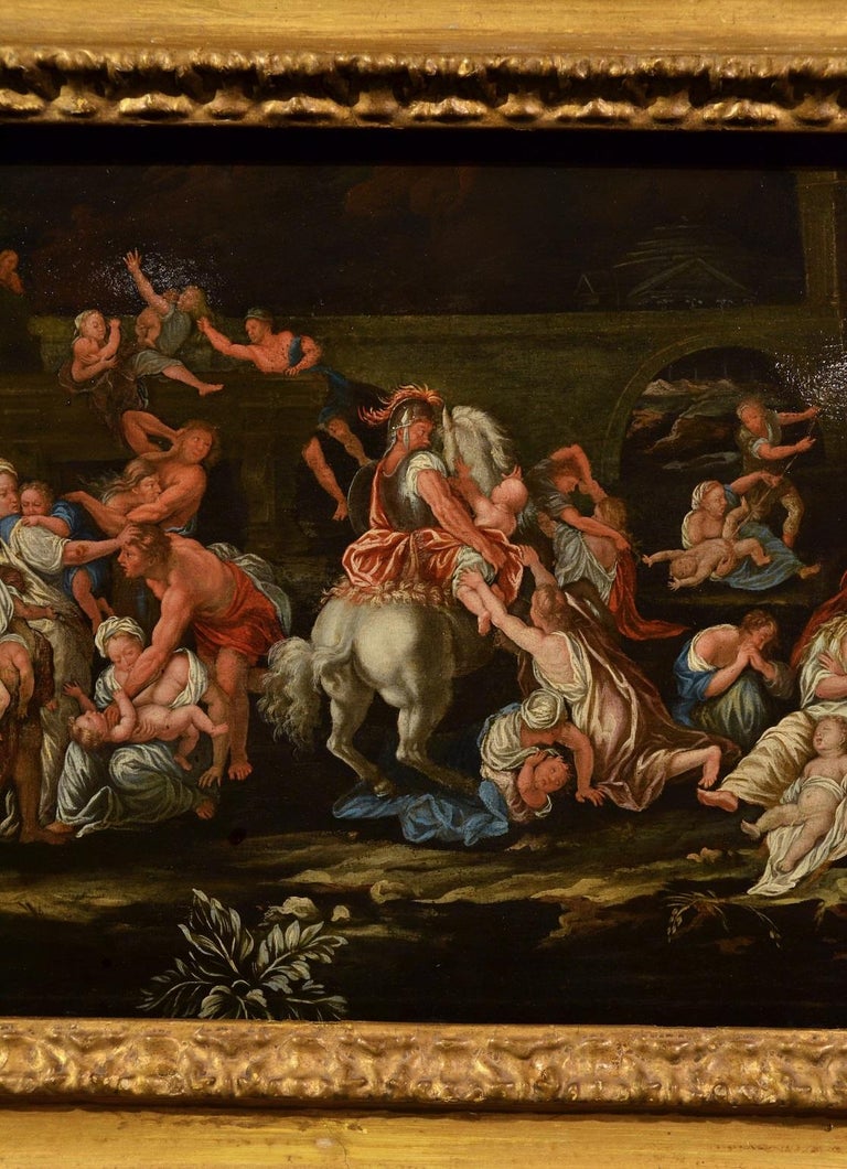 Massacre Innocents Flemish Paint Oil on canvas Old master 17th Century Art  For Sale 2