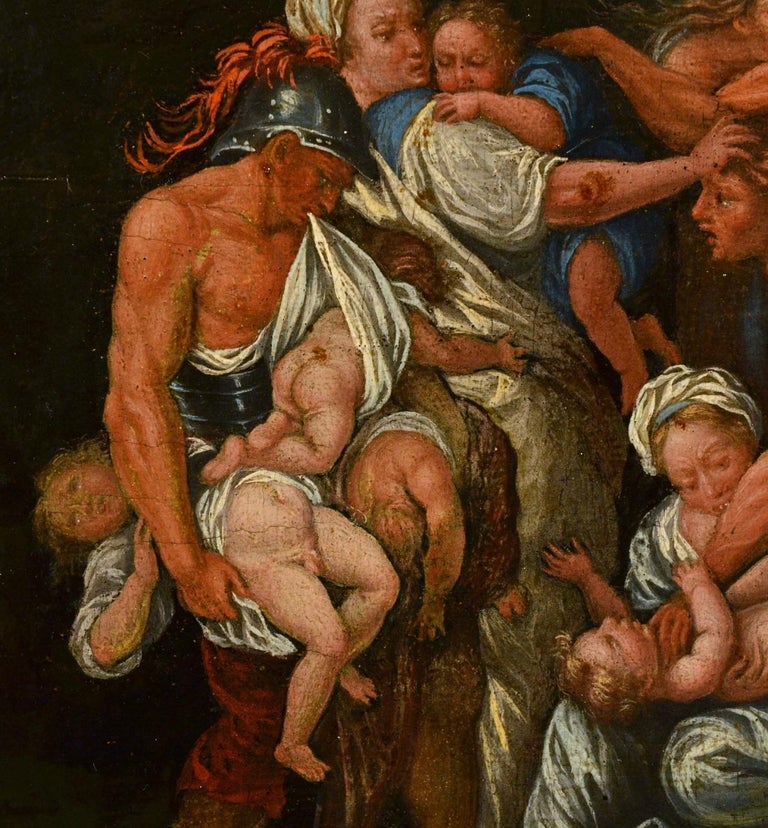 Massacre Innocents Flemish Paint Oil on canvas Old master 17th Century Art  For Sale 5