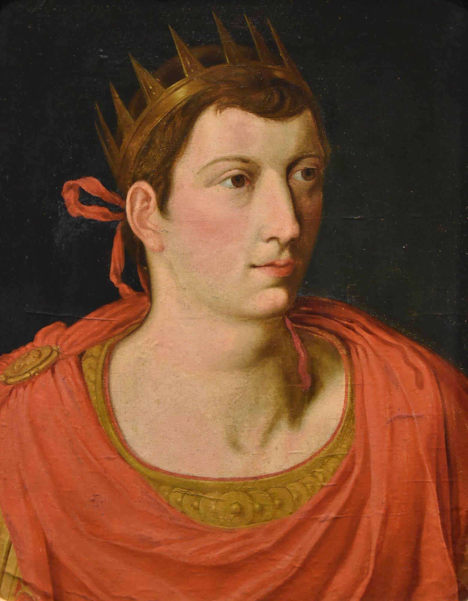 Porträt Augustus Kaiser Flämische Schule 17/18. Jahrhundert Gemälde Öl auf Leinwand Kunst im Angebot 5