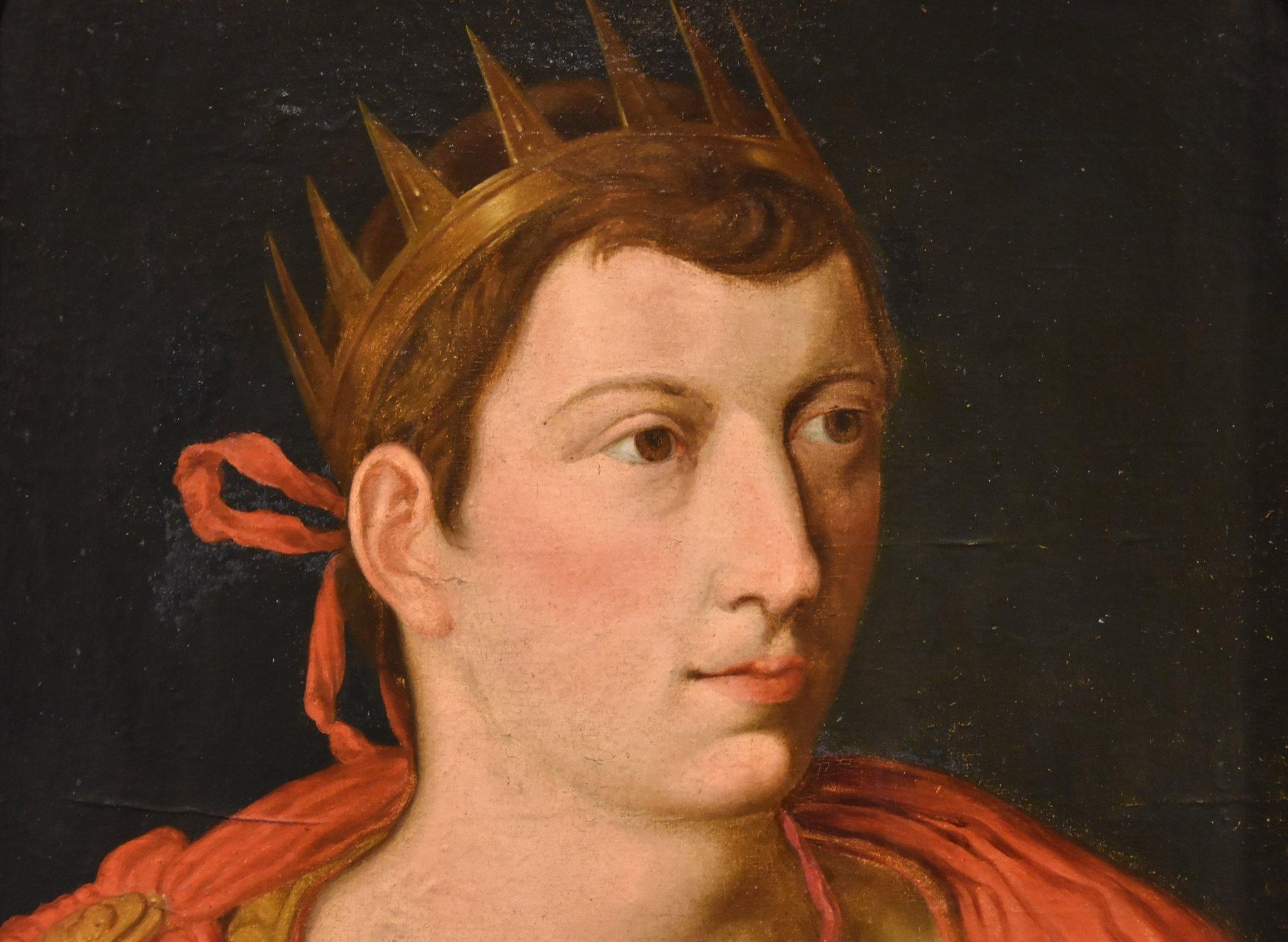 Porträt Augustus Kaiser Flämische Schule 17/18. Jahrhundert Gemälde Öl auf Leinwand Kunst im Angebot 3