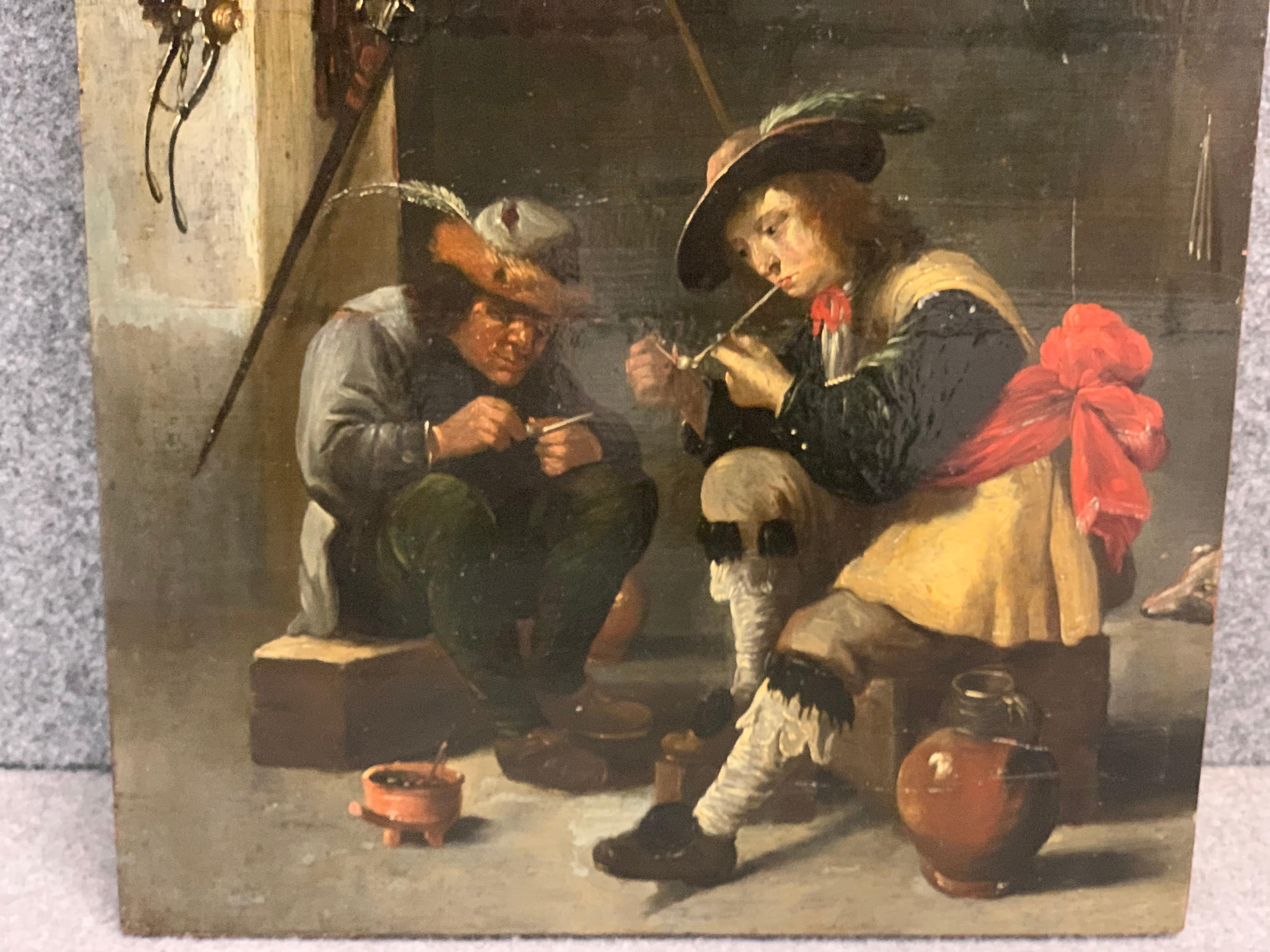17th century Flemish painting, oil on board.
The painting has a beautiful workmanship in very good condition. Flemish School. The price also includes cultural goods.
The peculiarity of the Flemish school is the naturalism, which is obtained by a
