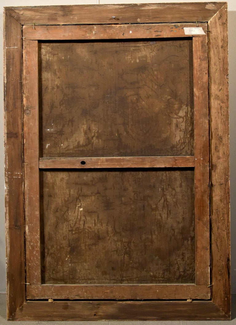 Christ Crucified Old Master Paint Oil On Canvas Flemish 17 18th Century